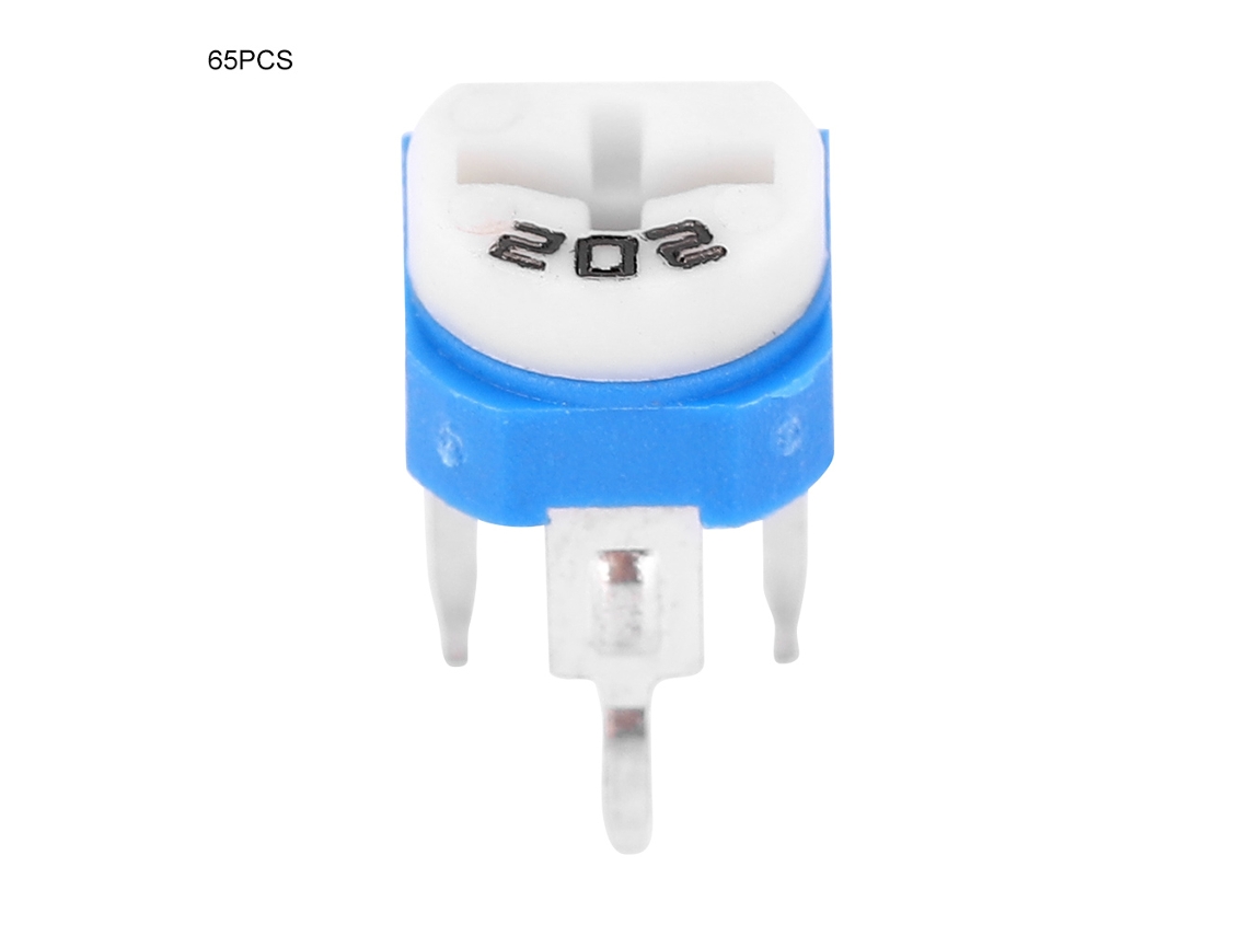 Kit de Resistências Ajustáveis 65pcs 13 Valores 100ohm 1m Componentes Eletrônicos Azul Branco