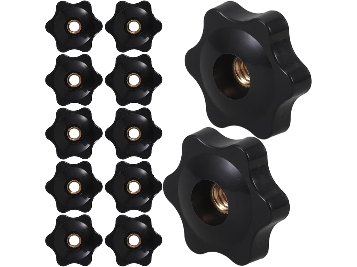 Betooky 1/4" Rosca Interna 12 Botões Pretos Com Alta Durabilidade E