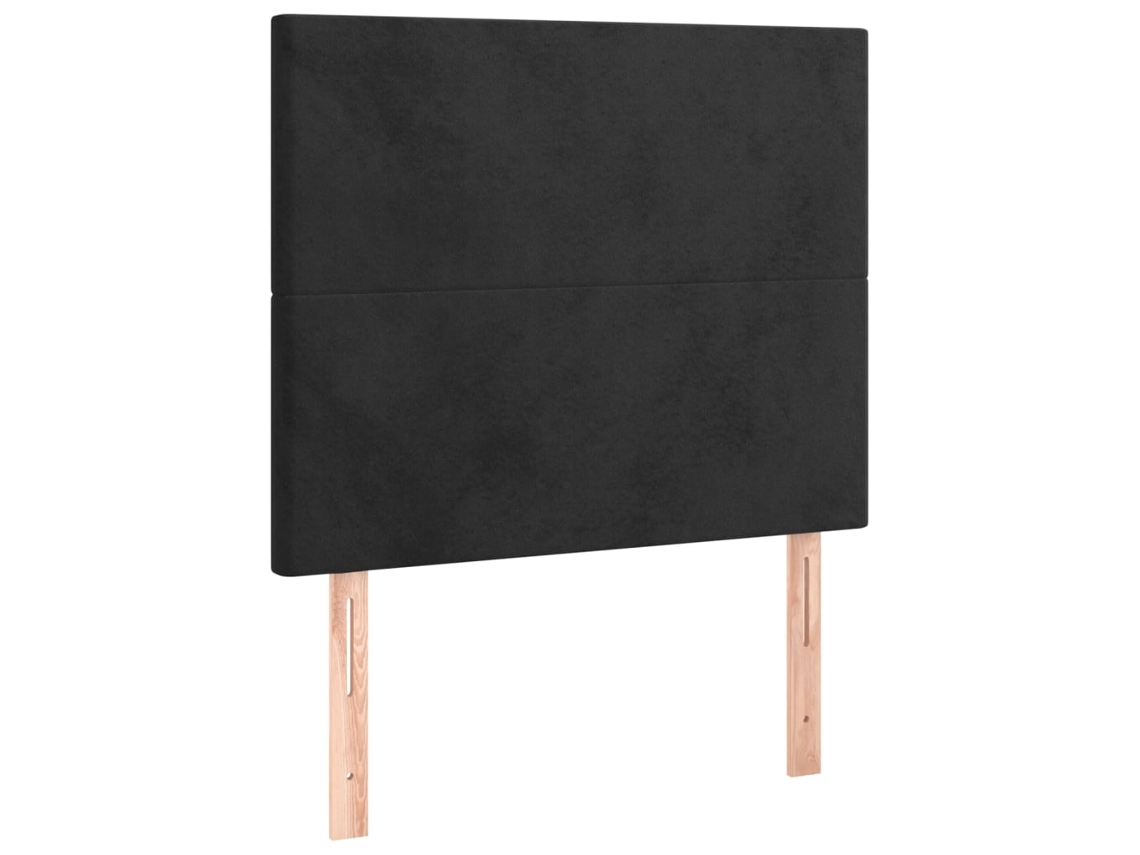 Conjunto 1 Cabeceira Vidaxl Preto Veludo (90 X 5 X 128 Cm)