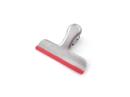 Sacos para batatas fritas Rebe-porta em aço inoxidável, com revestimento de silicone, sem bordas afiadas, vedação hermética, 7,6 cm (3 polegadas), vermelhos, pacote com 12 unidades.