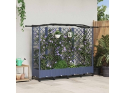 Vidaxl Cama Elevada Com Treliça E Telhado Cinzento 203,5 X 40 X 129 Cm