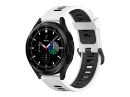 Pulseira De Silicone Bicolor Com Padrão Vertical Para Samsung Galaxy Watch 4 Classic 42mm 20mm