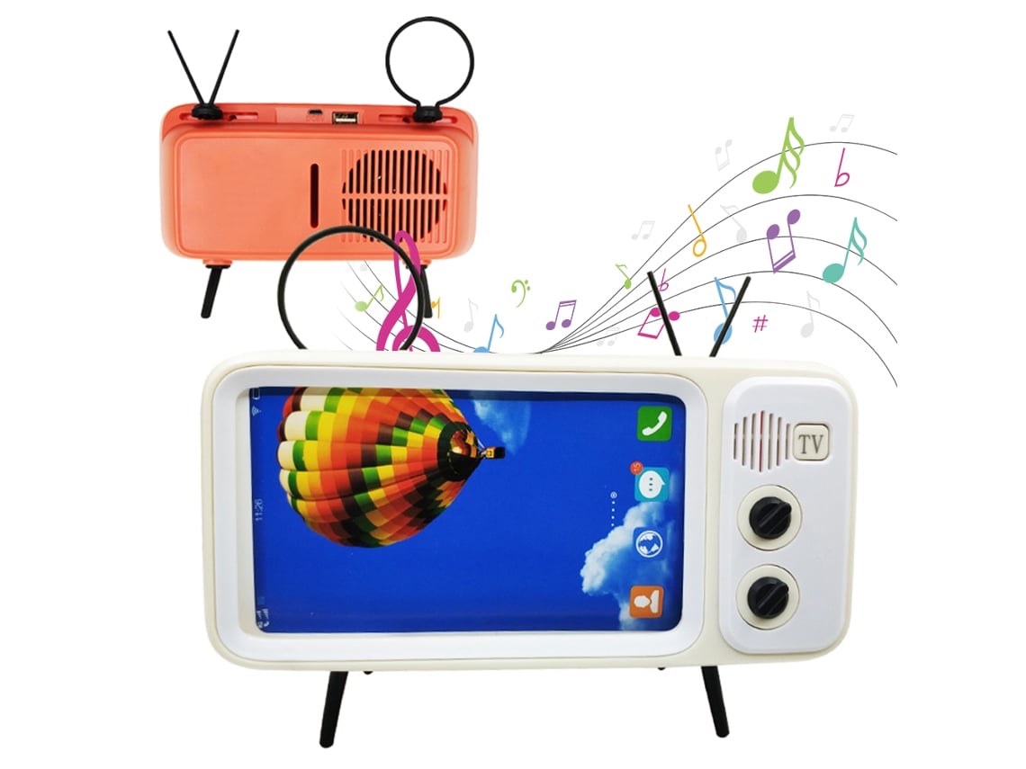 Caixa de Som Bluetooth Lazy com Design Retrô e Suporte EOOCOO