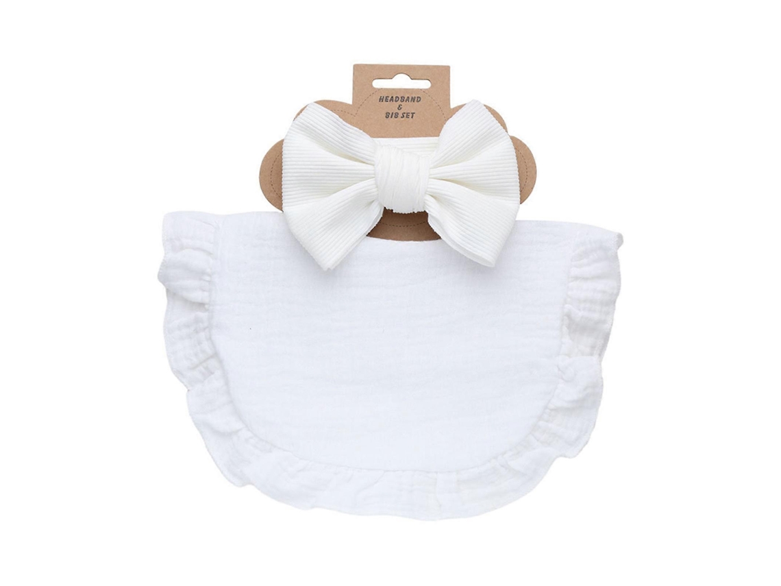 Babadores E Tiaras De Algodão Versáteis Para Bebês, Conjunto Com Laço Para Cabelo Recém-nascido E Pano De Arroto, Faixa De Cabeça Com Laço Para Recém-