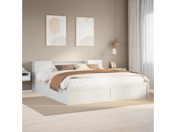 Cama Sem Colchão 180x200 Cm Madeira De Pinho Maciça Branco