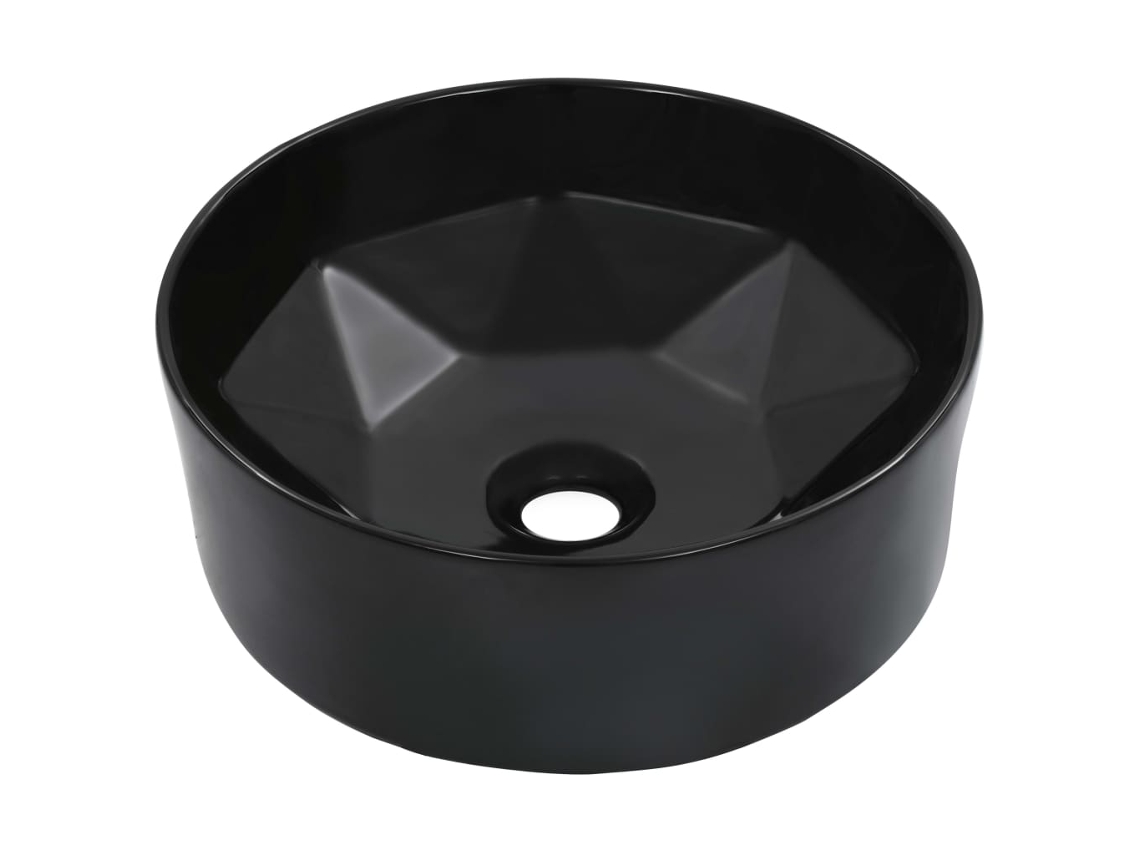 Vidaxl Lavatório 36x14 Cm Cerâmica Preto