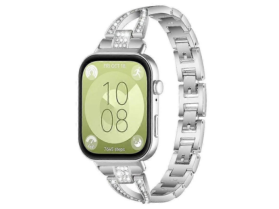 Pulseira De Metal Com Diamante Em Formato De X E Fileira Única, Da Xdfind, Para Huawei Watch Fit4 / Fit4 Pro / Fit3.