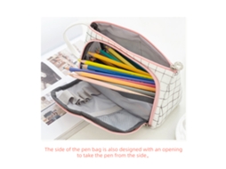 Estojo de Lápis Grande com Bolsa de Malha Organizador para Estudantes Meninas Pincéis de Maquiagem Stationery | S/MARCA