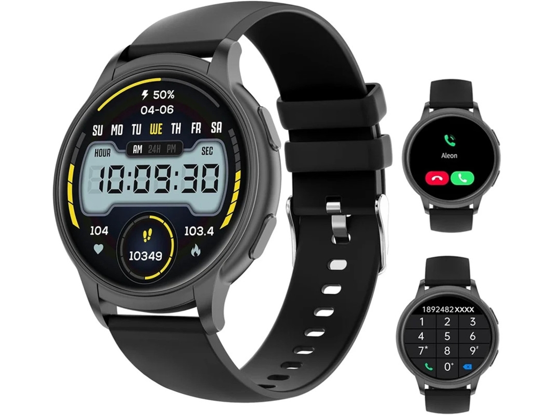 Smartwatch Bt Atender/discar Chamadas E Monitor De Sono Pressão Arterial Relógio Android Tecido Sensível Ao Toque Calorias Queimadas Bp E Yizhood