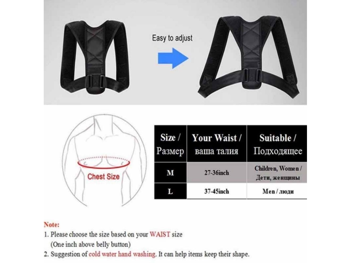 Cinto De Correção De Postura Para As Costas Para Evitar A Corcunda E Corrigir A Postura Sentada G SUNNY SPACES (masculino)