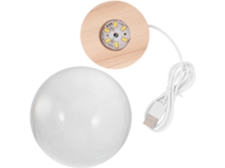Luminária Lunar Sewacc Com Suporte De Madeira E Esfera Luz Usb 3d