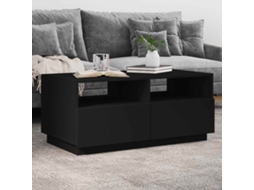 Vidaxl Mesa De Centro Com Luzes Led 90x49x40 Cm Preto