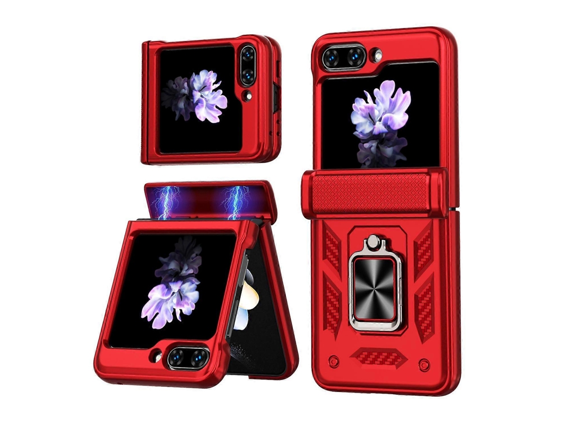 Capa De Celular Com Dobradiça E Janela Deslizante Kalebol Com Suporte De Anel