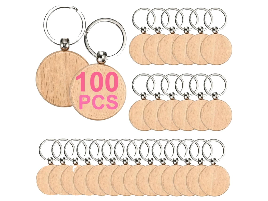 Chaveiro De Madeira, Gravação Personalizada, Design Elegante, 100 pçs