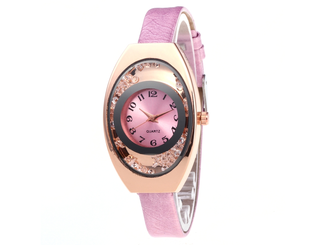 Relógio de Pulso Feminino Business Analógico Quartzo Rosa com Pulseira de Cinto