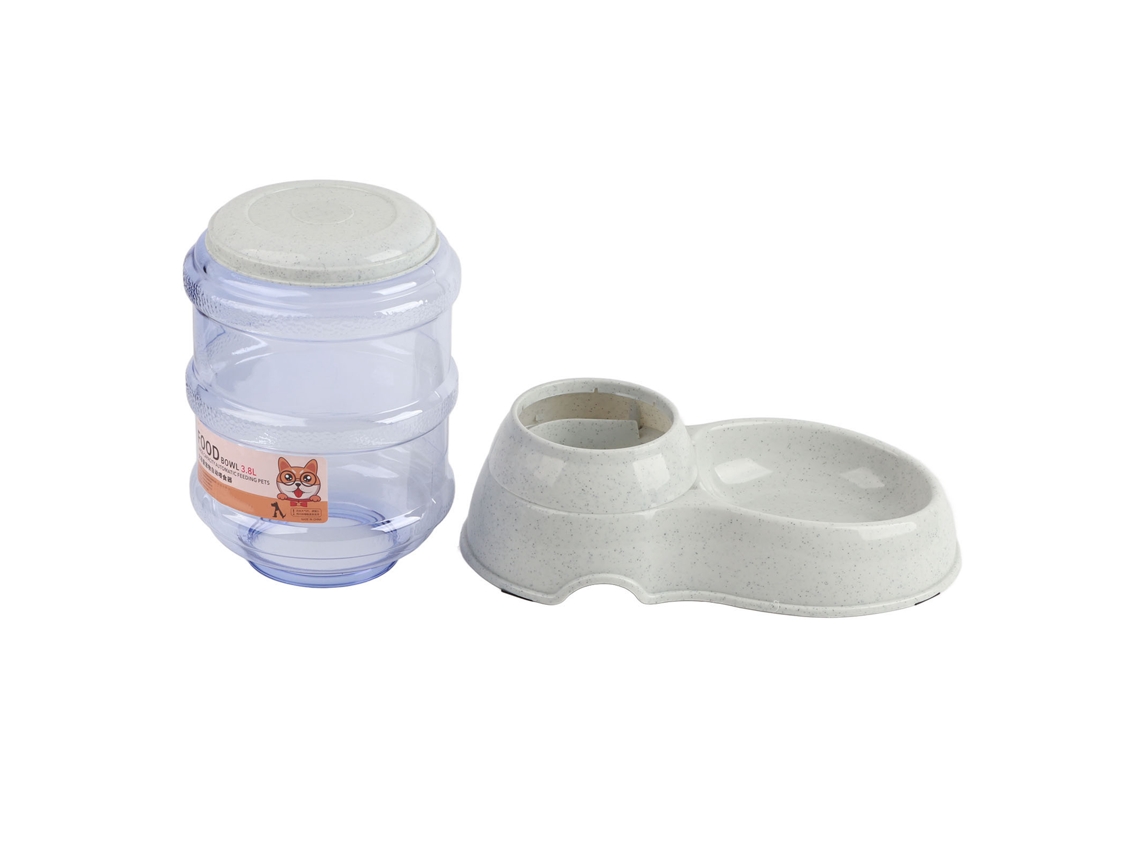 Comedouro Automático para Animais de Estimação, Tigela Grande, Removível e Antiderrapante para Cães, Cinza AQUAFORGE