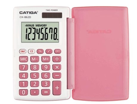 Calculadora Básica CATIGA CH-862D Rosa (Outlet Caixa Aberta - 8 dígitos)