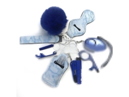 Ferramenta Chaveiro de Pulso-5# Conjunto 10 Mármore Azul Chaveiros Pulso Segurança para Mulheres com UISAVE