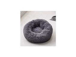Cama Redonda para Cães e Gatos, Cesto de Pelúcia Colchão Espesso Inverno Tapete Redondo (xs/40cm, Cinza Escuro)