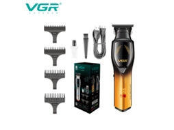 (dourado) Máquina De Cortar Cabelo Elétrica Com Visor Digital Lcd Recarregável E Função De Gravação