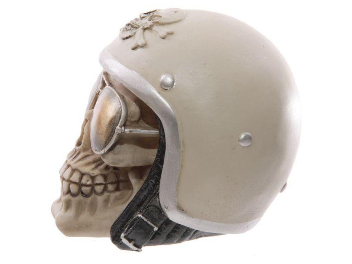 Caveira com Capacete e Óculos de Sol