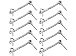Conjunto De 12-travas Segurança Em Aço Inoxidável Para Porta Tela Com Mola, Ideais Para Banheiro, Galpão E Piscina