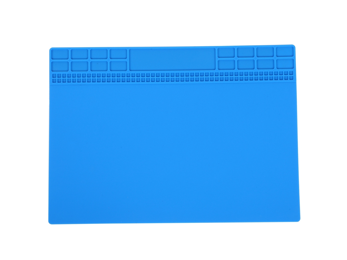 Tapete De Reparación Magnético De Silicona Resistente Al Calor Para Soldadura Y Herramientas De Teléfonos Y Ordenadores 350x250x4mm Azul Oscuro
