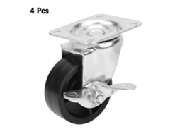 4 rodas caster fixas com freio silencioso PP para móveis 2 polegadas conjunto de 4