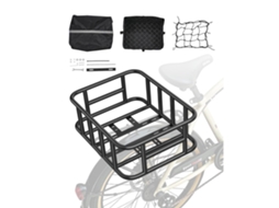 Cesto Traseiro Para Bicicleta 435x330x155mm Em Metal Resistente Com Capacidade Até 45kg Tekmaquinas