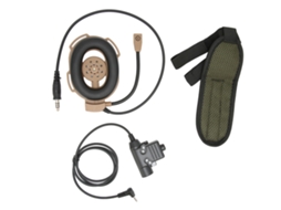 Fone De Ouvido Militar Com Radio 2 Vias E Ptt U94 Compatível Com Yaese Vx‑3r Marrom