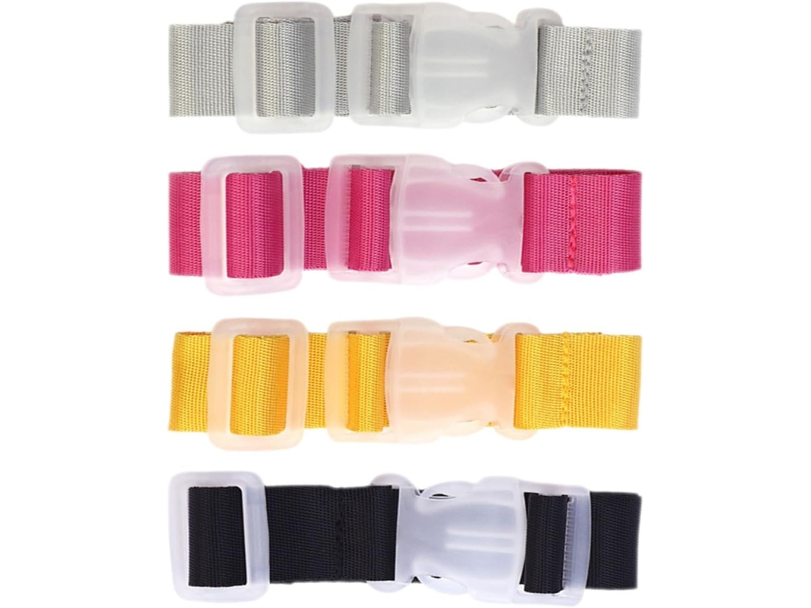 Conjunto De 4 Cintas Bagagem Ajustáveis Com Fivela Ciieeo, Multicoloridas, Em Nylon Resistente, Acessórios De Viagem
