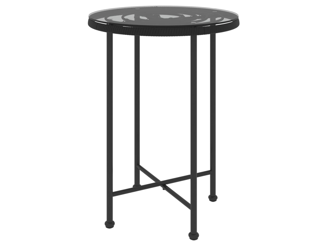 Conjunto 1 Mesa De Jantar Vidaxl Preto Aço