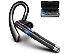 Fone Bluetooth P/ Celular JIAPEI com 500h Espera, Estojo de Carregamento, Microfone Giratório, Bluetooth 5.1, Preto
