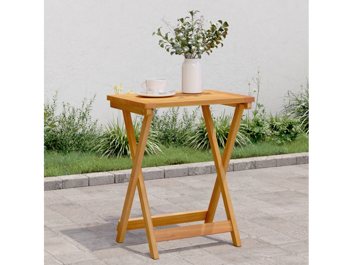 Vidaxl Mesa De Jardim Dobrável 50x36x60 Cm Madeira De Acácia Maciça