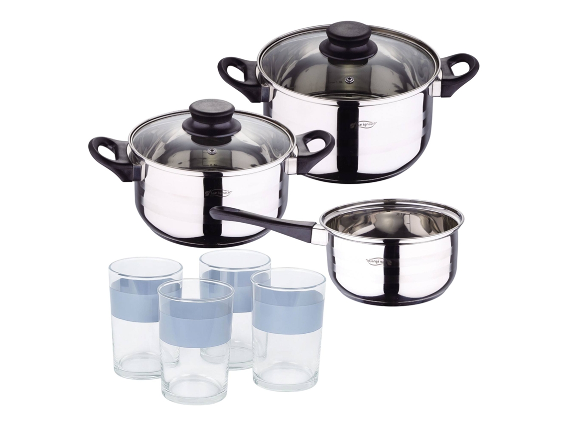 Conjunto De Panelas E Utensílios Adequados Para Fogões De Indução 4 Xícaras De 0,5l Bergner