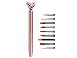 Metal Handle Builder Uv Gel Verniz Diamante Acrílico Nail Art Pincéis Rose Gold ZMDECQNA