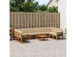 Vidaxl Conjunto De Sofás Para Exterior 11 Unid. Natural E Bege