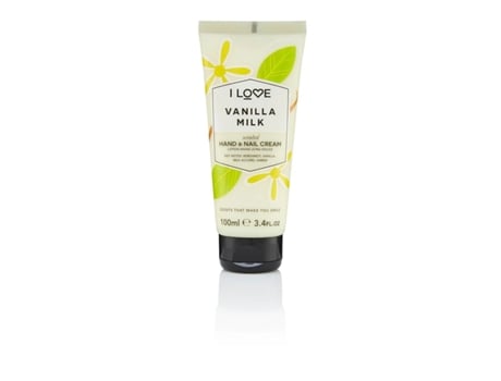 Creme Para Mãos E Unhas Com Fragrância De Baunilha E Leite, Hidratante, 100ml I Love