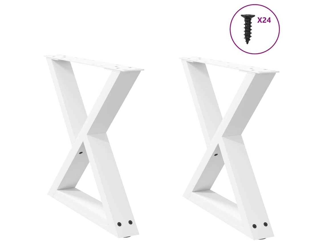 Coffee Table Leg, Coffee Table Legs Vidaxl Branco Aço (50 X (42-43.3) Cm)