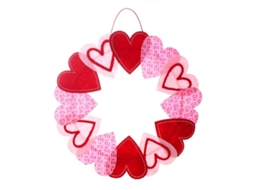Guirnalda De Feliz Para Puerta Decoración Interior Exterior Día De San Valentín Navidad Boda Material Fieltro Alambre 36cm