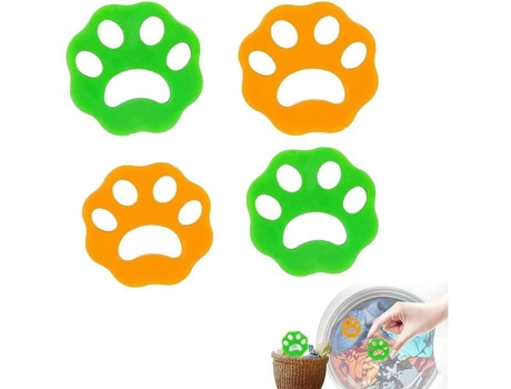 Removedor de pêlos de animais de estimação, 4 unidades, máquina de lavar antipêlos, bola de limpeza pega pele pegajosa para roupa de cama, roupas