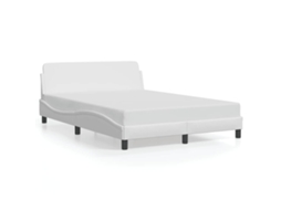 Bed Frame, Bed Frames Vidaxl Branco Couro Artificial (140 X 190 Cm)