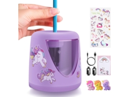 Apontadores elétricos pequenos e coloridos para crianças, perfeitos para uso em casa e na sala de aula. Apontador elétrico com fio Slowmoose.