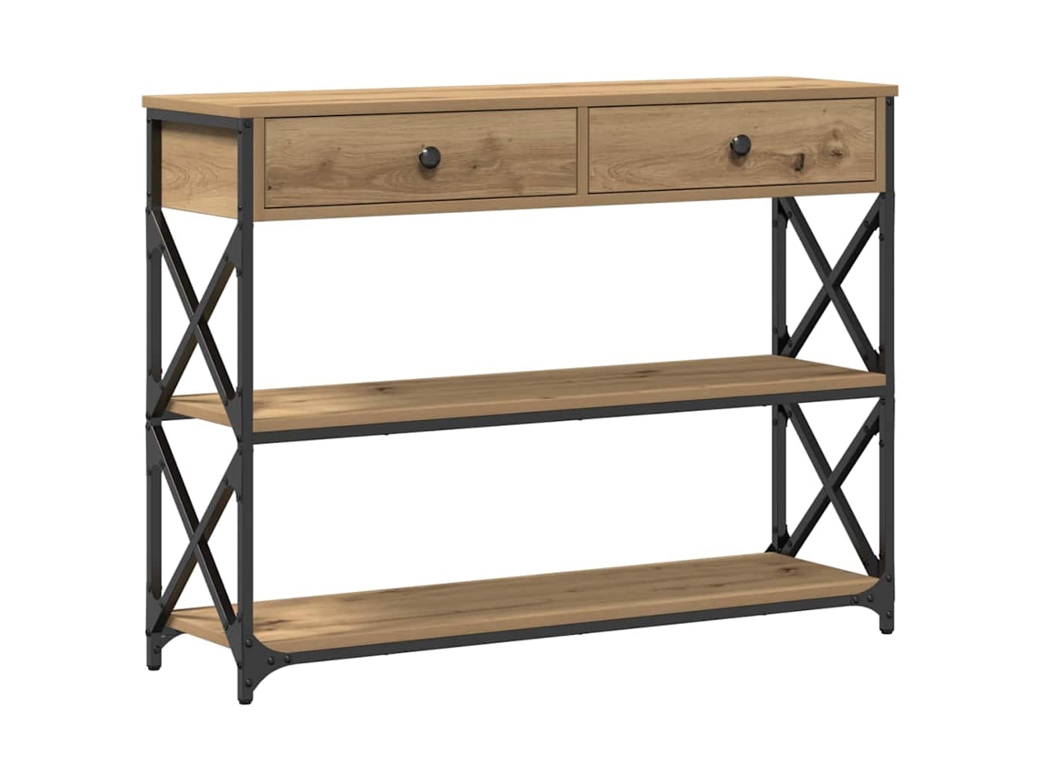 Mesa de Console com Gaveta em Carvalho Artisiano MAISON EXCLUSIVE (100x28x75 cm)