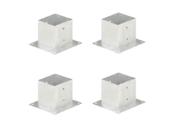 Conjunto 4 Suporte Para Postes Vidaxl Silver Metal