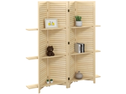 Tela 4 Interna, Painéis, 160l X 170h, Cm, 3 Prateleiras Dobráveis, Divisor de Ambientes, Portas, Venezianas, Natural