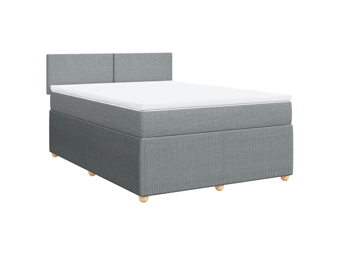 Box Spring Bed, Box Spring Beds Vidaxl Cinzeto Tecido (140 X 190 Cm)
