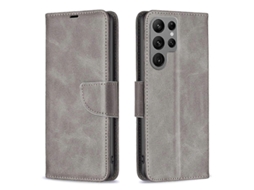 Capa Para Samsung Galaxy S23 Ultra 5g Em Couro Com Textura De Pele De Cordeiro