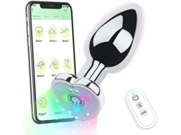 Plug Anal Metal com App, 10 Modos, Led, Estimulador Próstata ZYBLSSBB