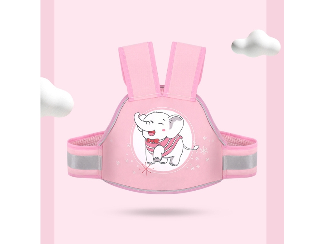 Correia de Segurança Infantil Respirável Anti queda para Motocicleta Elétrica Elefante Rosa XIAOMOYU